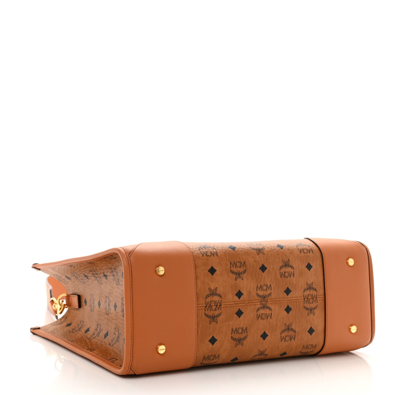 MCM Visetos Large Munich Tote Cognac 4 of 11