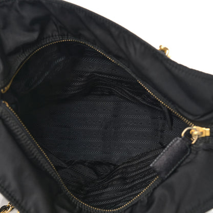 Prada Tessuto Nylon Chain Shoulder Bag Black 4 of 10