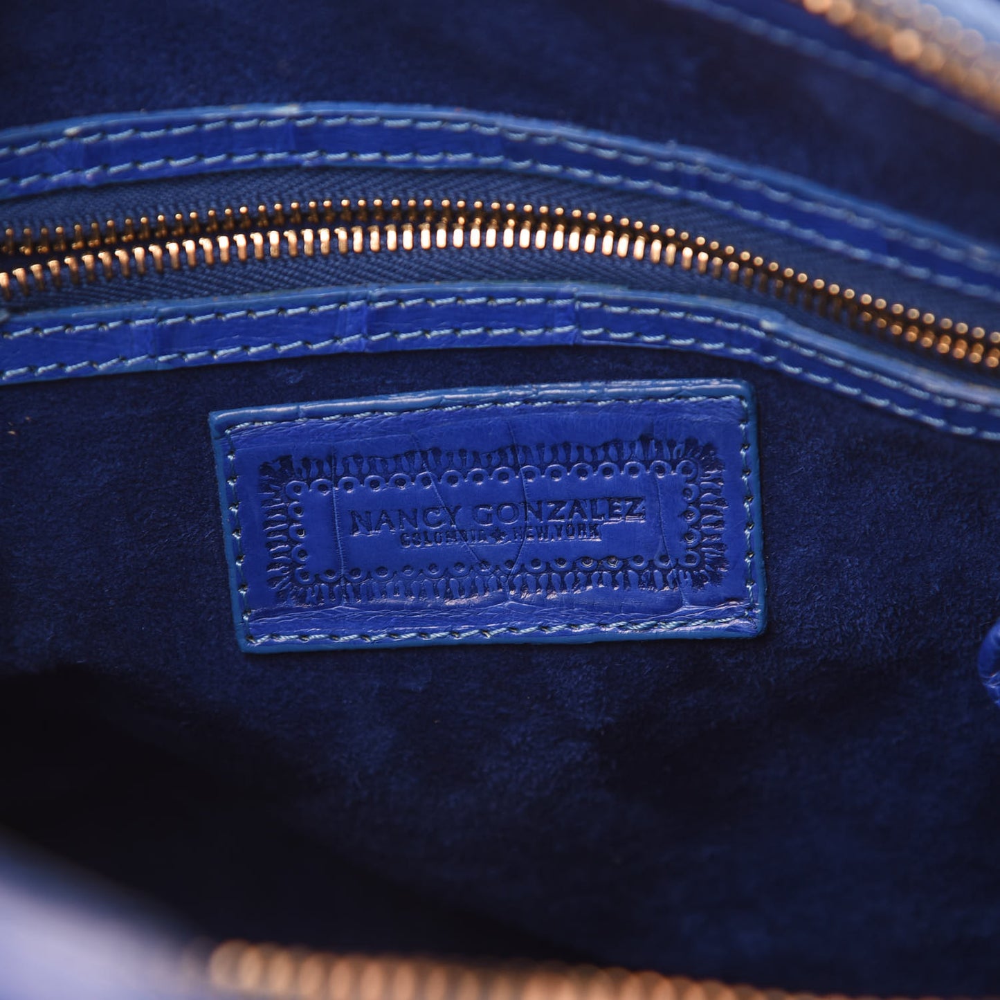 Crocodile Cristina Satchel Electric Blue