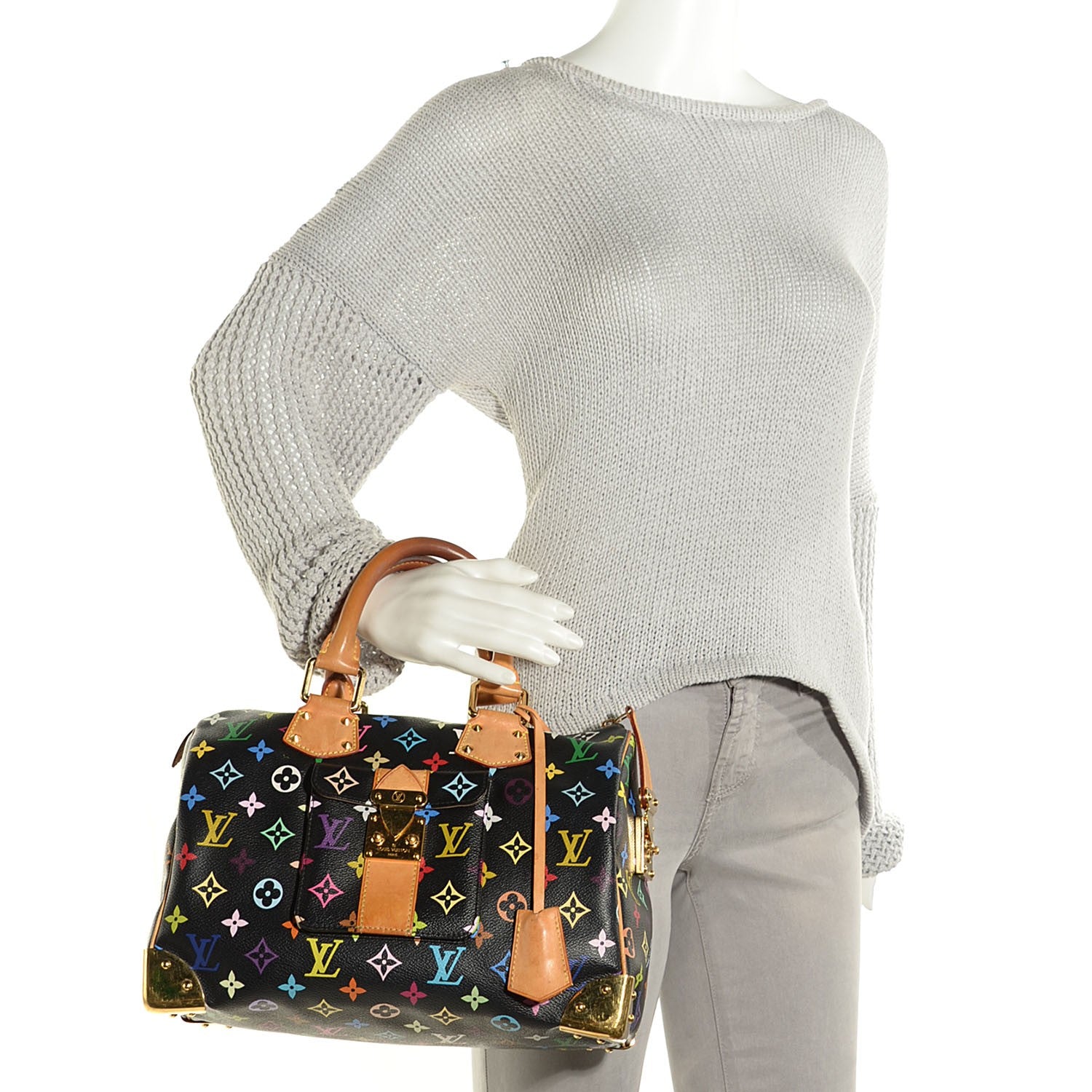 Louis Vuitton Monogram Multicolor Speedy 30 Black 2 of 7