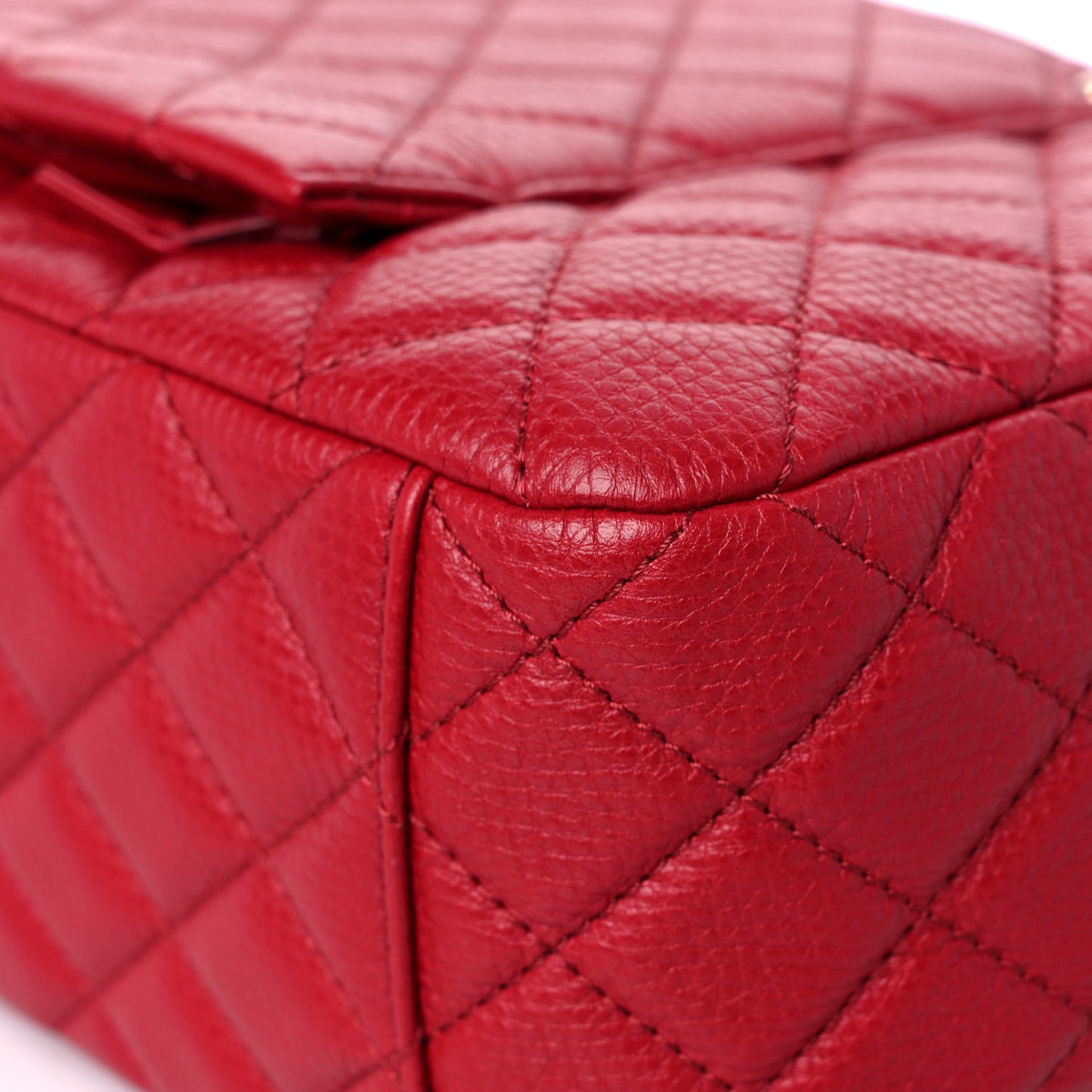 Calfskin Quilted Small XXL Travel Flap Bag Red