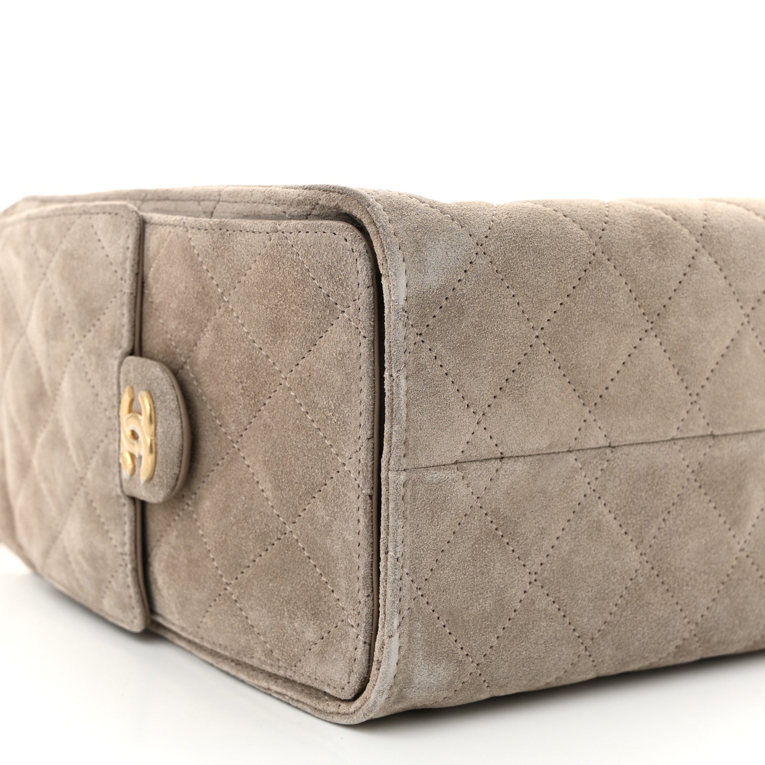 Chanel Suede Quilted Small Chanel 25 Handbag Dark Grey 9 of 11