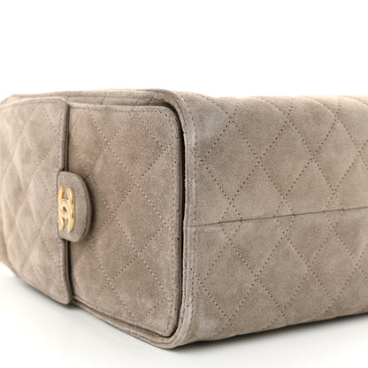 Chanel Suede Quilted Small Chanel 25 Handbag Dark Grey 9 of 11