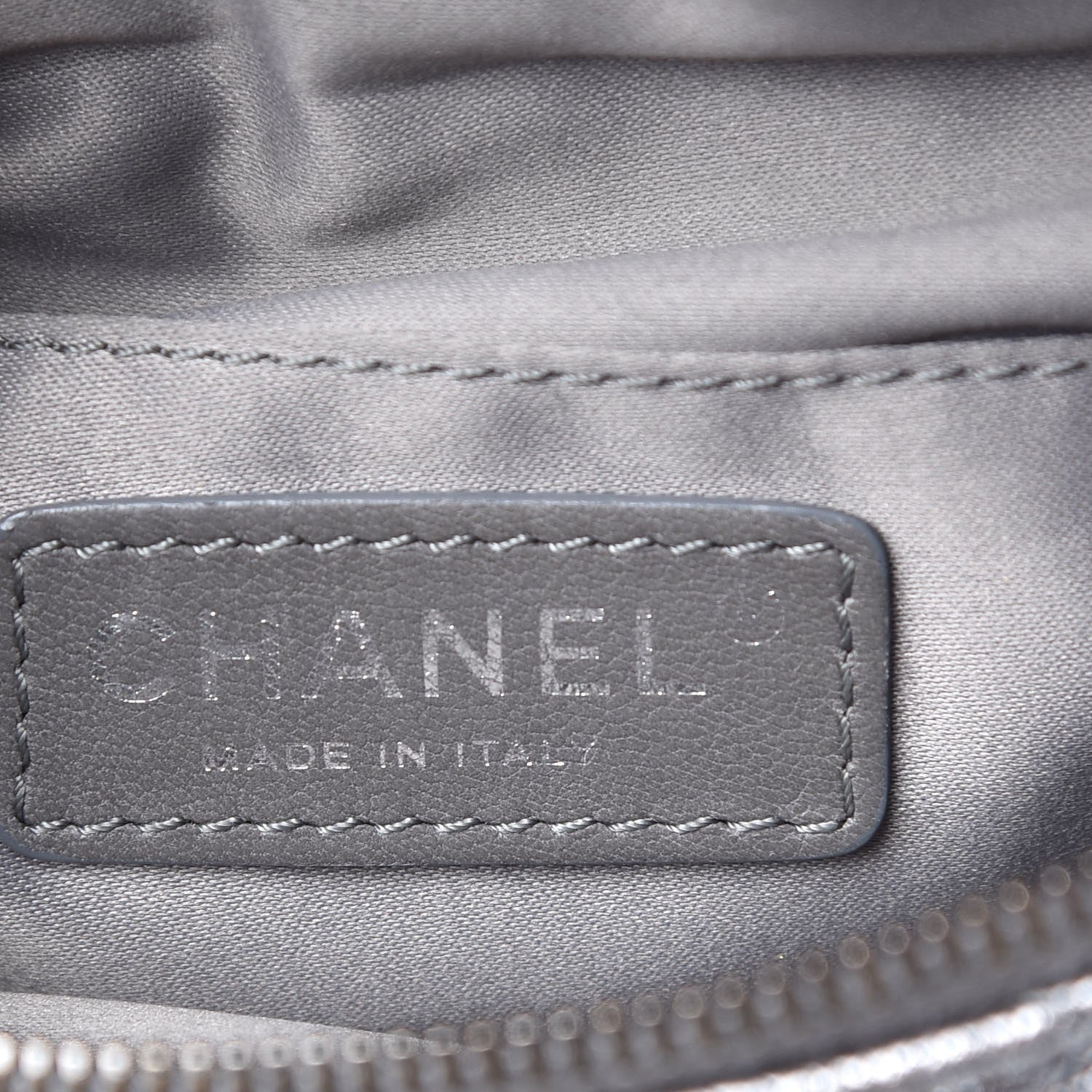 Chanel Metallic Goatskin Quilted Banane Waist Bag Fanny Pack Silver 6 of 8