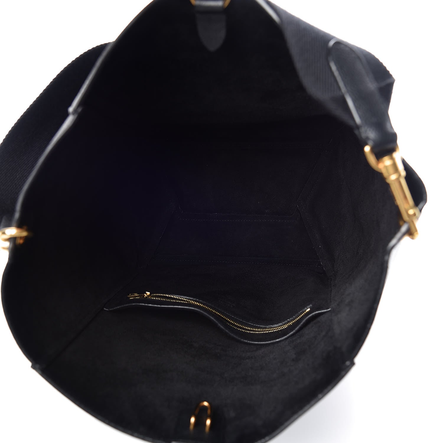 Celine Soft Grained Calfskin Sangle Bucket Bag Black 5 of 8