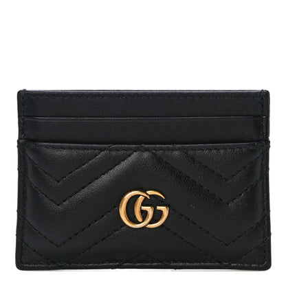 Gucci Calfskin Matelasse GG Marmont Card Holder Black 1 of 11