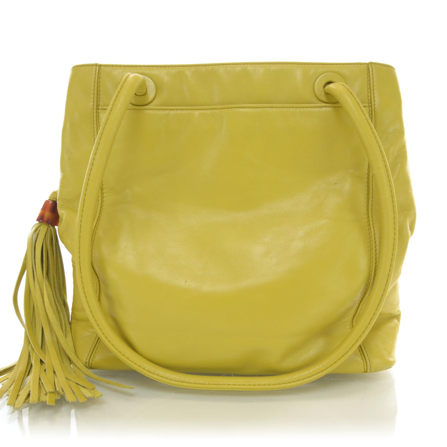 Chanel Leather Tassel Bag Yellow 11 of 20