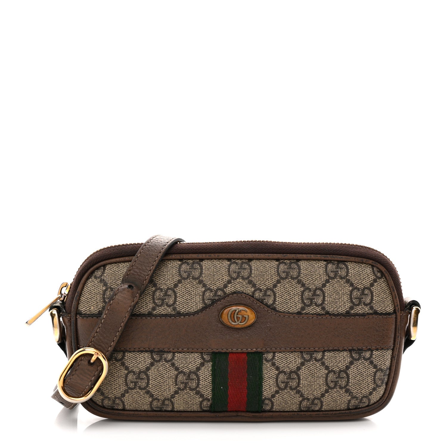 Gucci GG Supreme Monogram Web Mini Ophidia GG Bag Brown 1 of 16