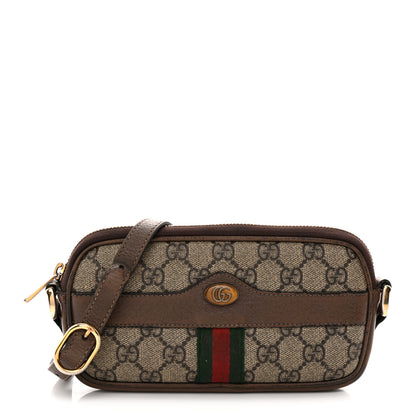 Gucci GG Supreme Monogram Web Mini Ophidia GG Bag Brown 1 of 16
