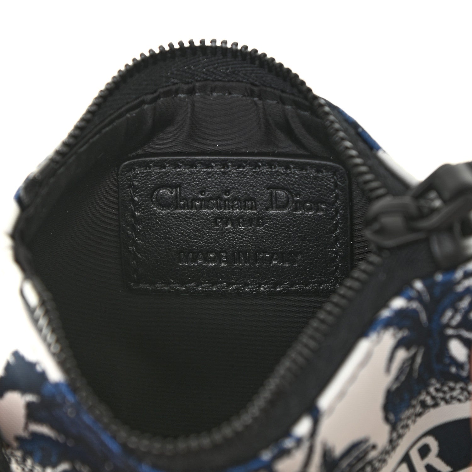 Christian Dior Technical Fabric Embroidered Palm Tree Toile De Jouy DiorTravel Multifunction Pouch Blue 9 of 14