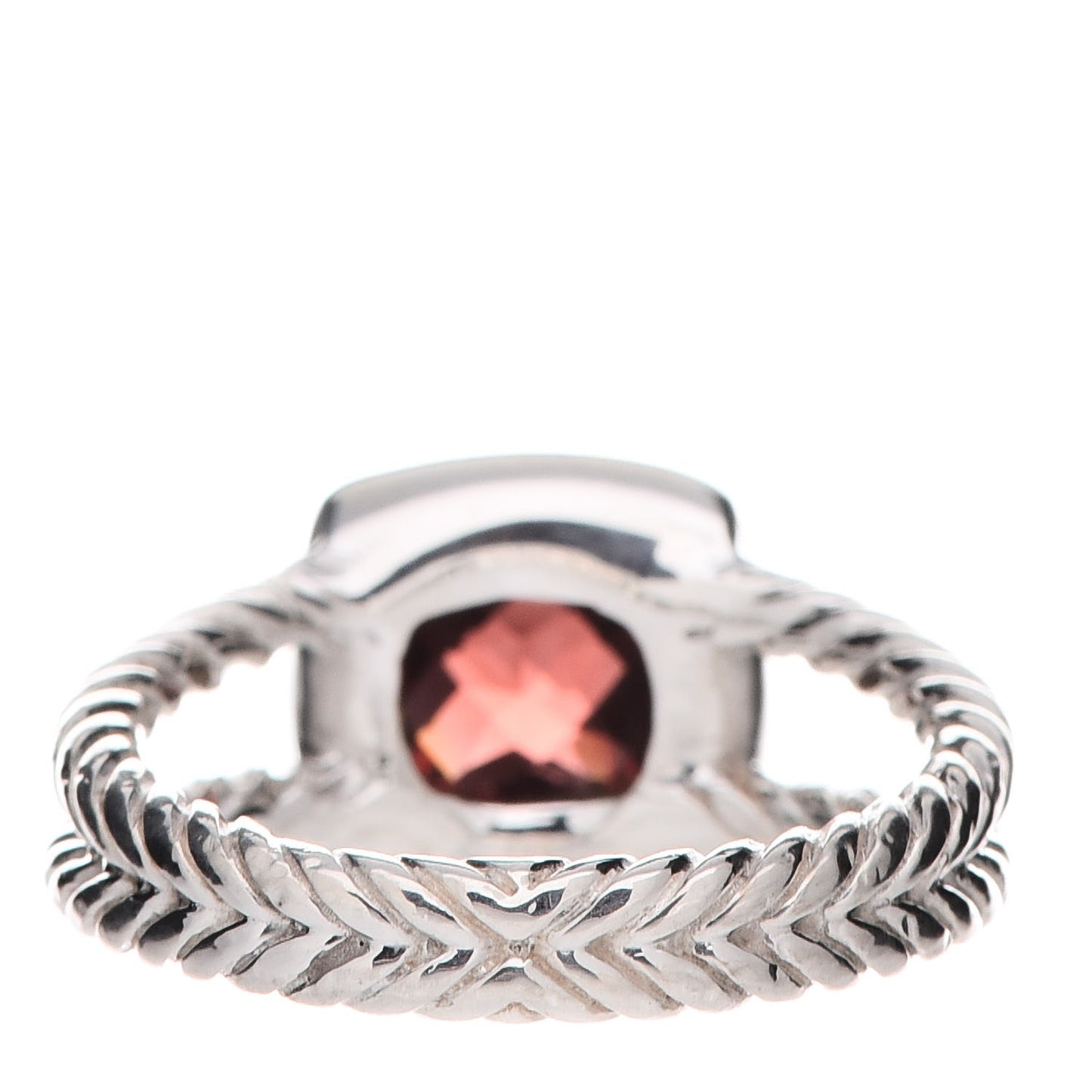 Sterling Silver Diamond Garnet 7mm Petite Albion Ring 54 7