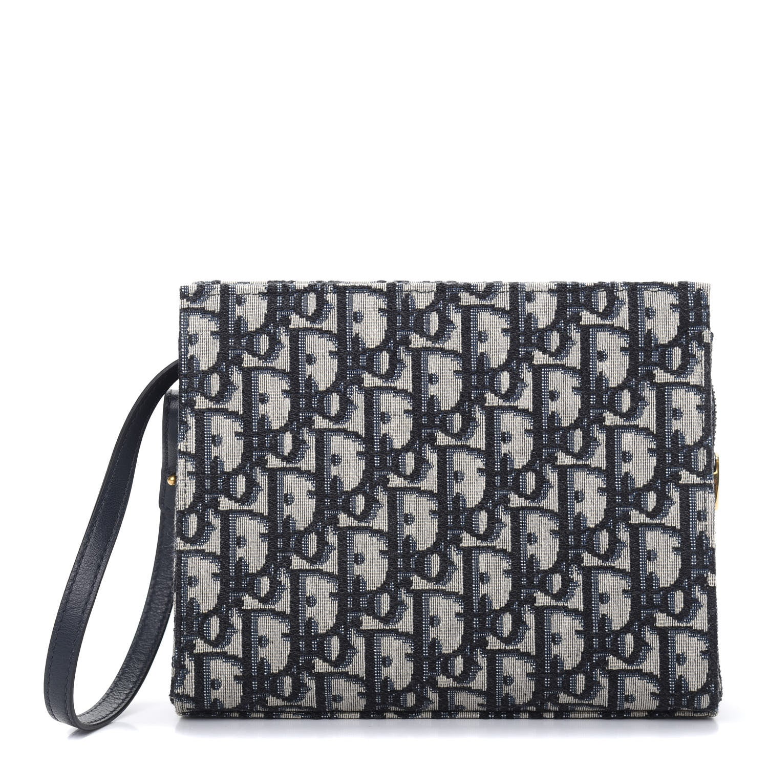 Christian Dior Oblique Zipped Pouch Clutch Blue 1 of 8