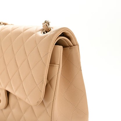 Chanel Caviar Quilted Jumbo Double Flap Beige 13 of 13
