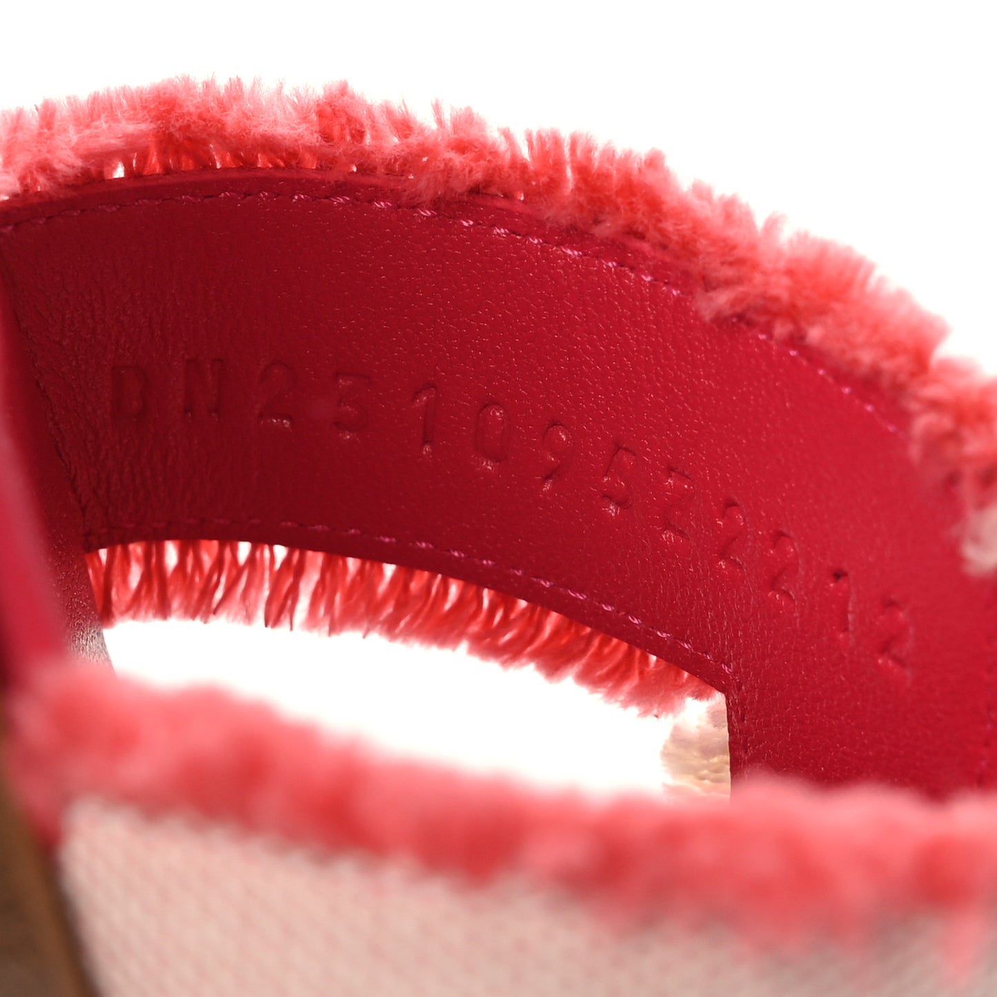 Toile H Oran Fringe Sandals 36 Framboise