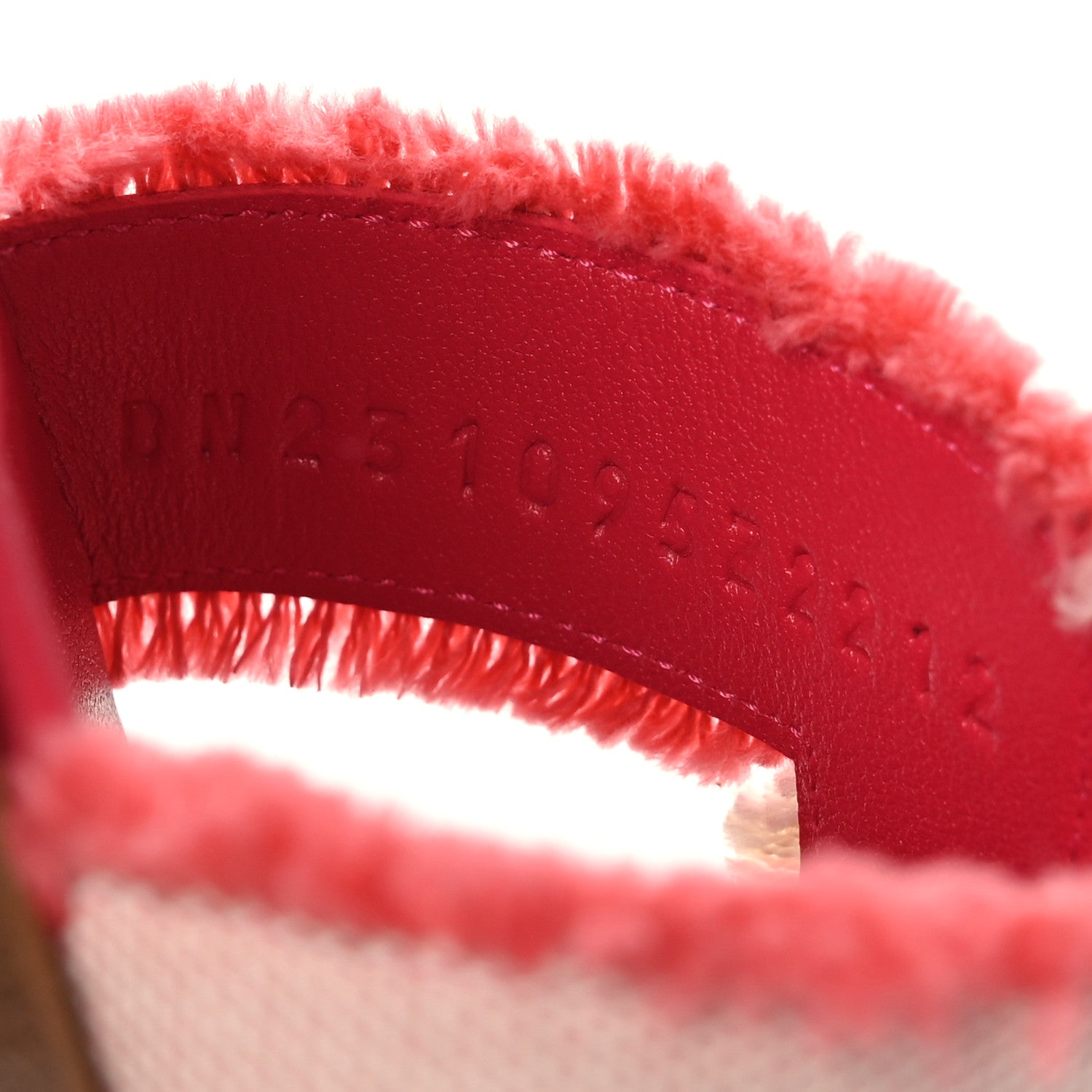Hermes Toile H Oran Fringe Sandals 36 Framboise 6 of 9