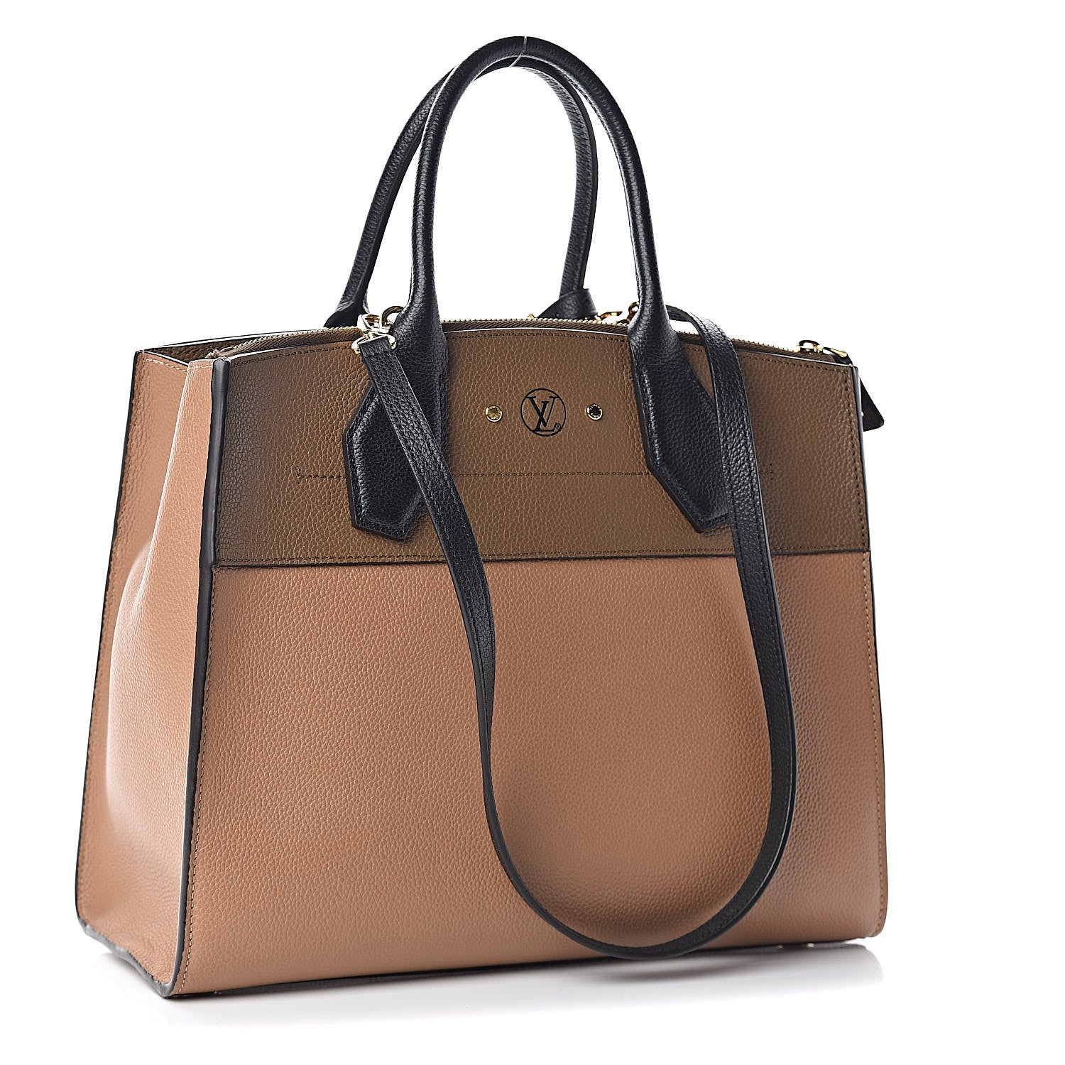 Louis Vuitton Taurillon City Steamer MM Sesame Kombu Black 3 of 9