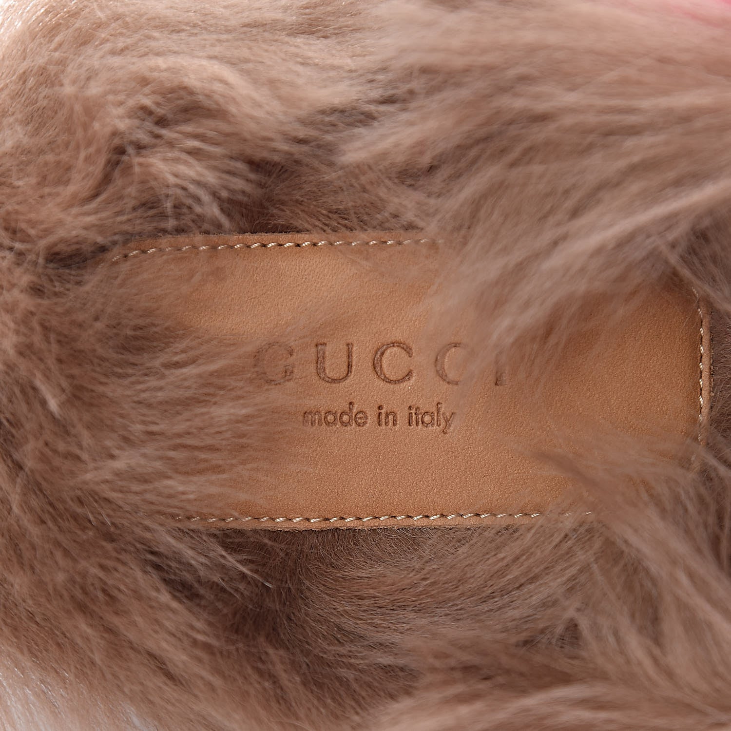 Gucci Merino Wool Womens Princetown Slippers 40 Raspberry Lipstick Natural 7 of 8