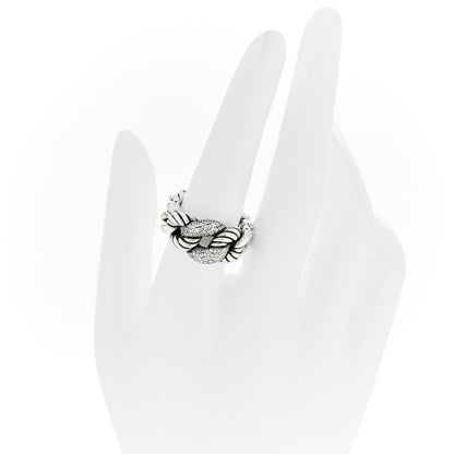 David Yurman Sterling Silver Pave Diamond Belmont Ring 54 6.75 2 of 4