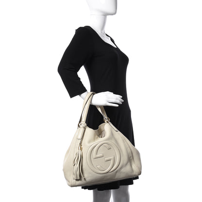 Gucci Pebbled Calfskin Medium Soho Shoulder Bag Off White 2 of 18