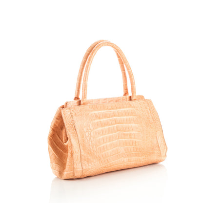 Nancy Gonzalez Crocodile Frame Bag Peach 3 of 7