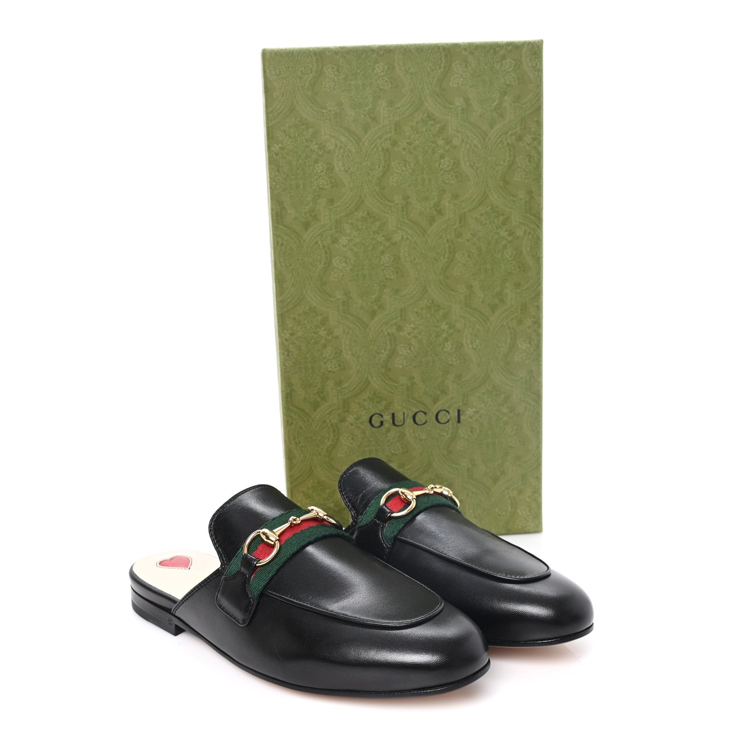 Gucci Malaga Kid Web Womens Princetown Slippers 35.5 Black 35.5 Black 9 of 9