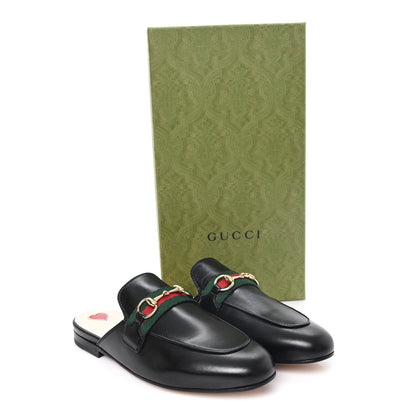 Gucci Malaga Kid Web Womens Princetown Slippers 35.5 Black 35.5 Black 9 of 9