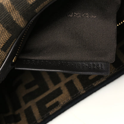 Fendi Fabric Jacquard FF 1974 Medium Baguette Tobacco Moro Black 8 of 12