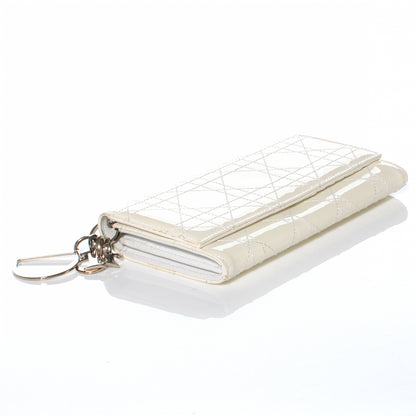 Christian Dior Patent Cannage Lady Dior Charm Wallet White 4 of 7