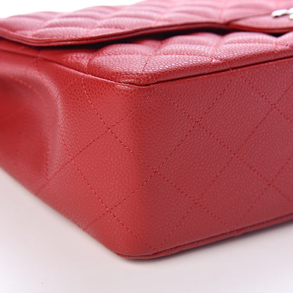 Chanel Caviar Quilted Jumbo Single Flap Red 9 of 11