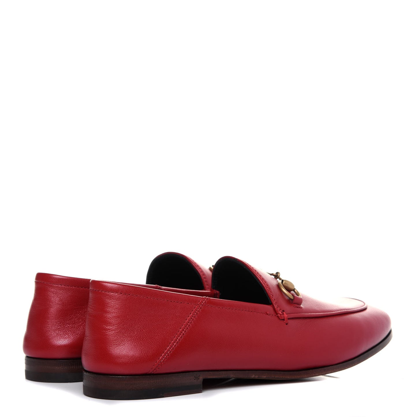 Lambskin Womens Brixton Horsebit Loafers 37.5 Hibiscus Red