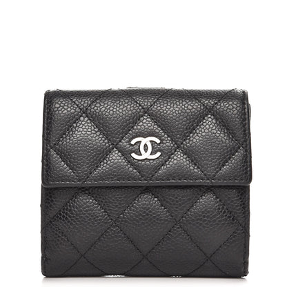 Chanel Caviar Quilted Compact French Flap Wallet Black 1 of 10