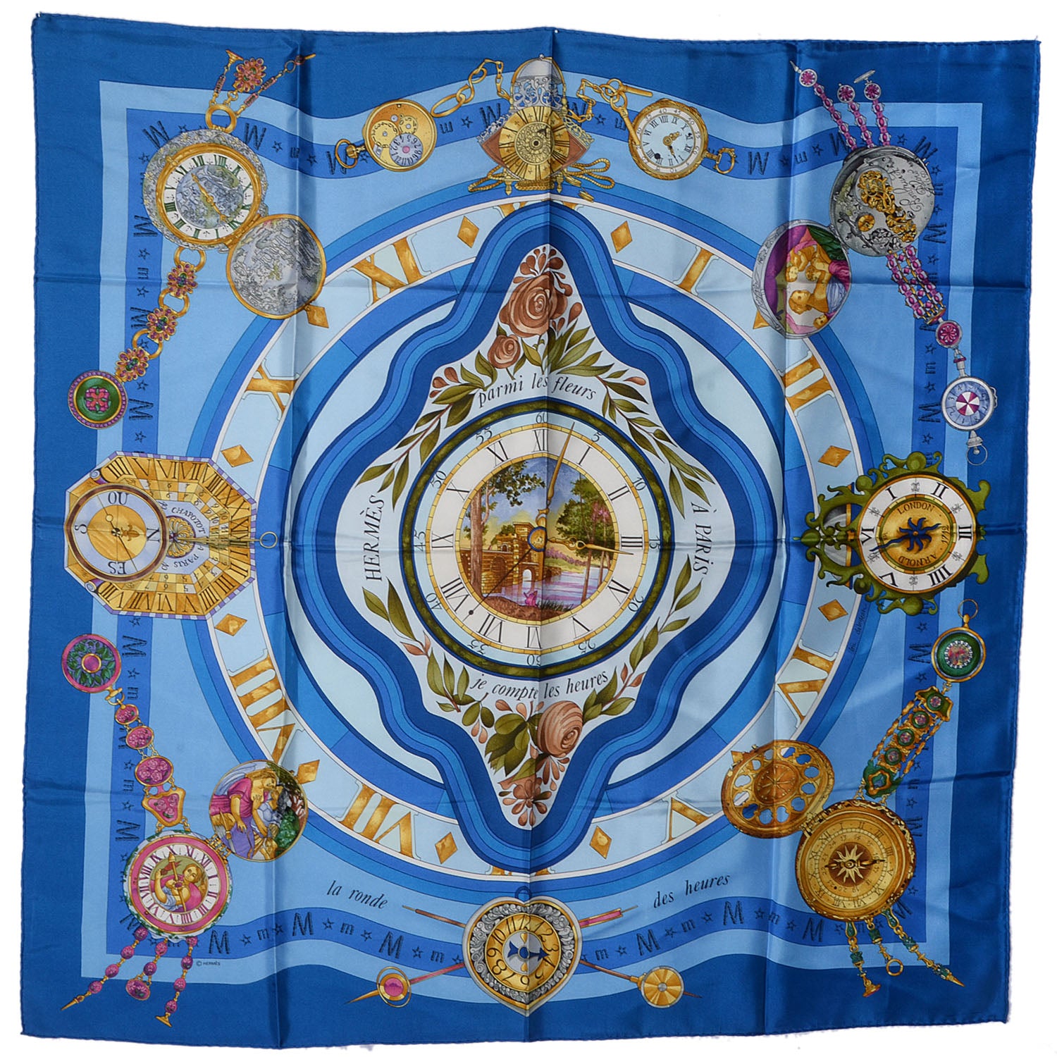 Hermes Silk La Ronde des Heures Scarf 90 2 of 5