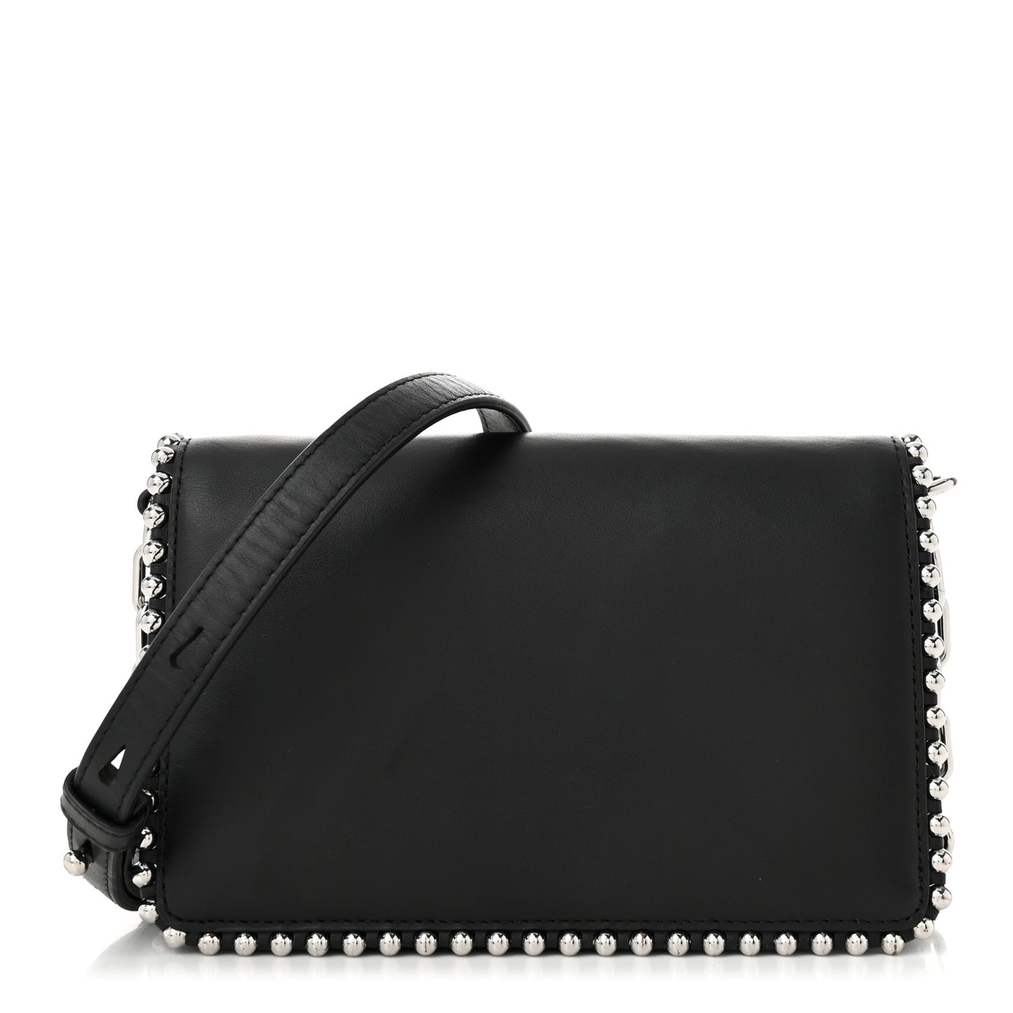 Calfskin Studded Attica Biker Shoulder Bag Black