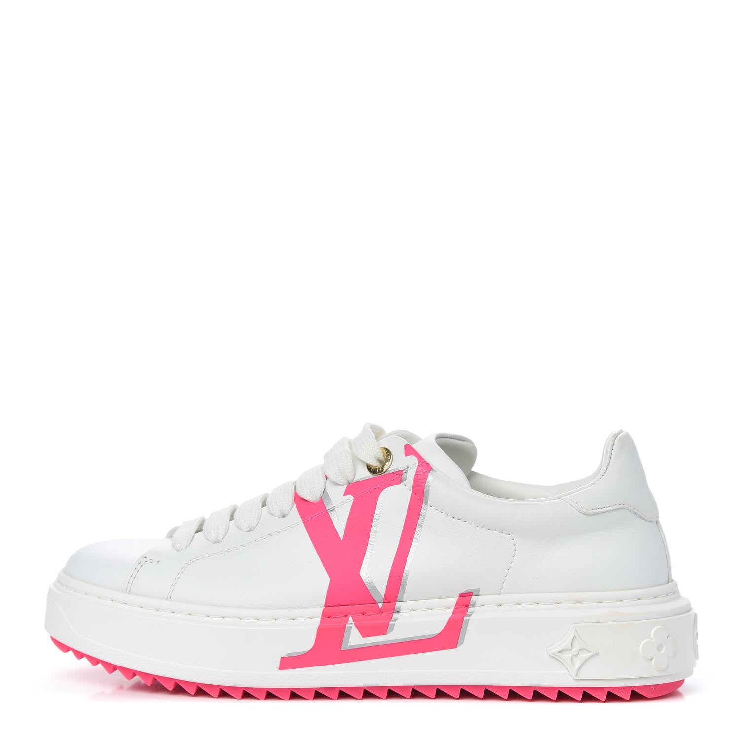 Louis Vuitton Monogram Time Out Sneakers 37.5 White Rose 1 of 8