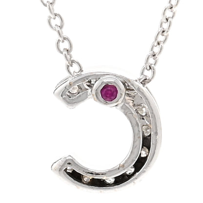 Roberto Coin 18K White Gold Diamond Love Letter C Pendant Necklace 4 of 5