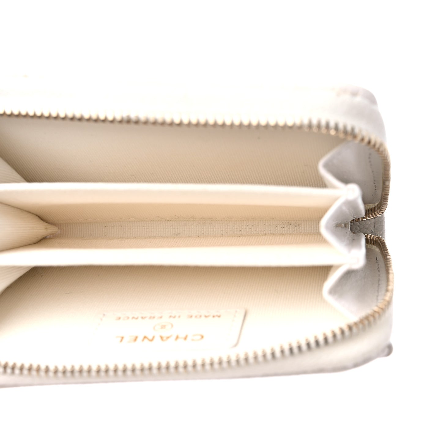 Caviar Quilted Zip Coin Purse White