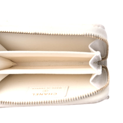 Chanel Caviar Quilted Zip Coin Purse White 5 of 8