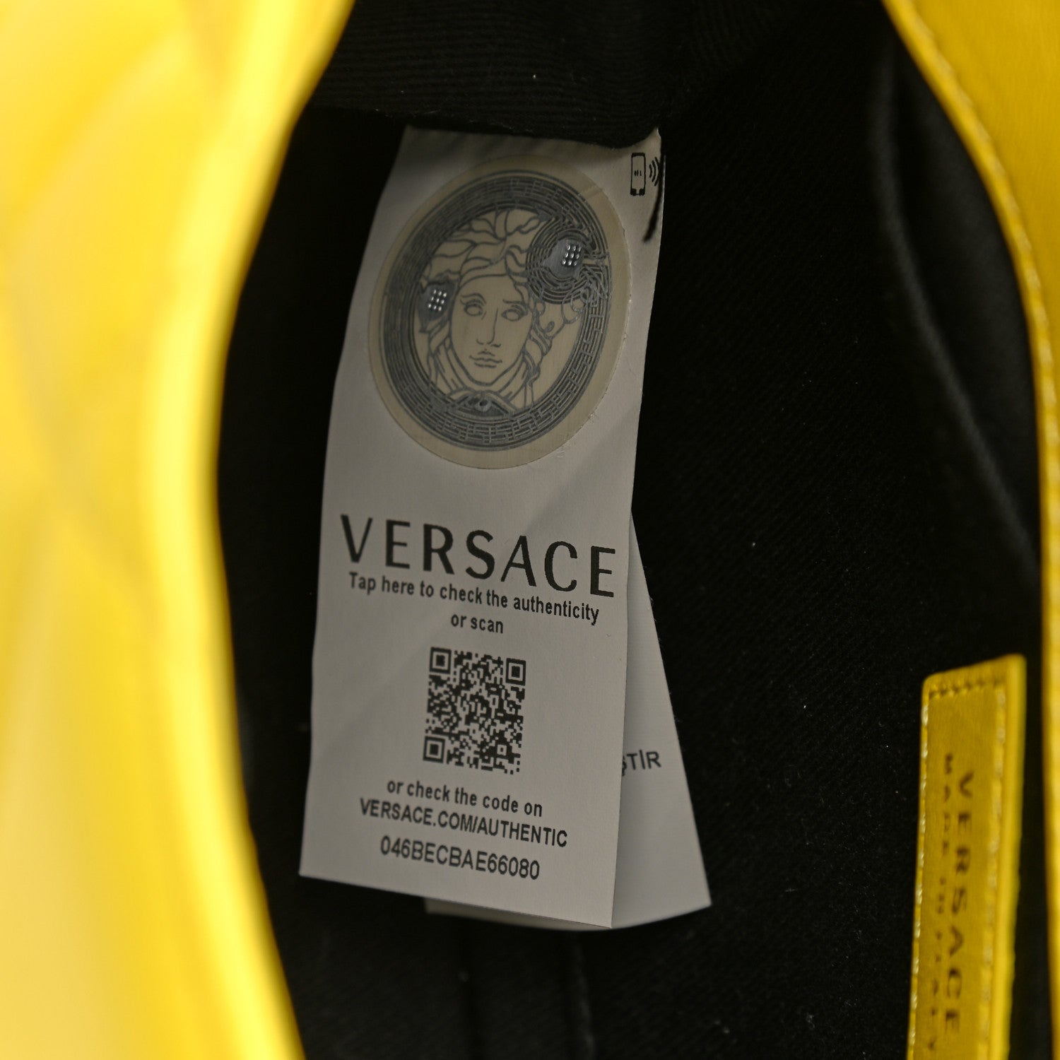 Versace Nappa Quilted Icon Shoulder Bag Yellow 7 of 10