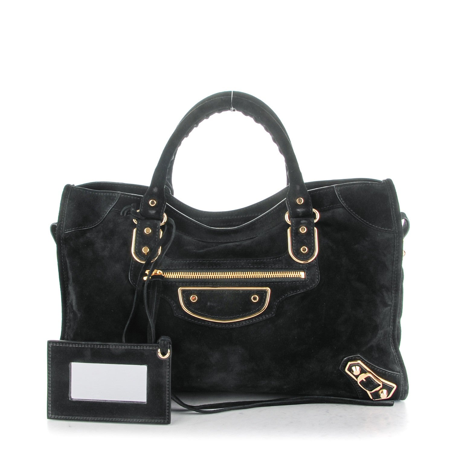 Balenciaga Baby Daim Gold Metallic Edge Hardware City Black 1 of 8
