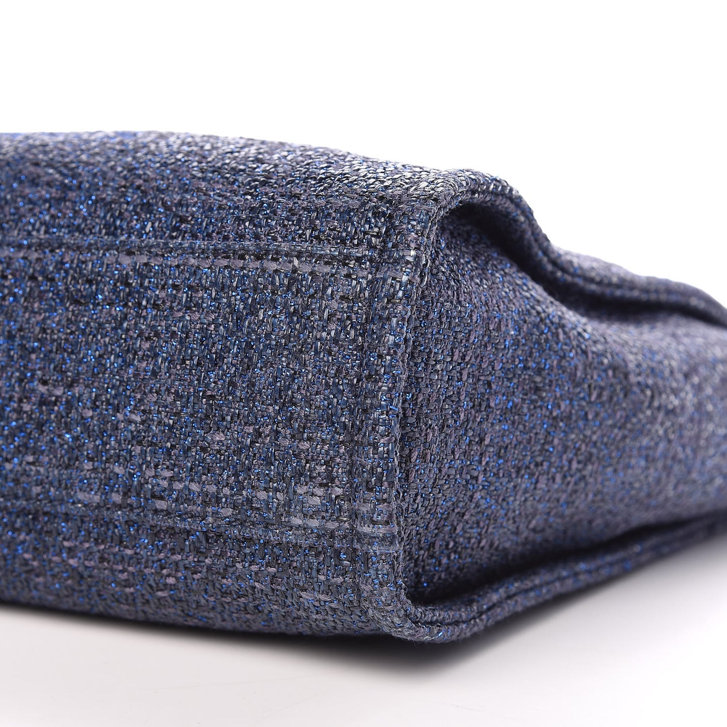 Lurex Boucle Mini Deauville Tote Blue