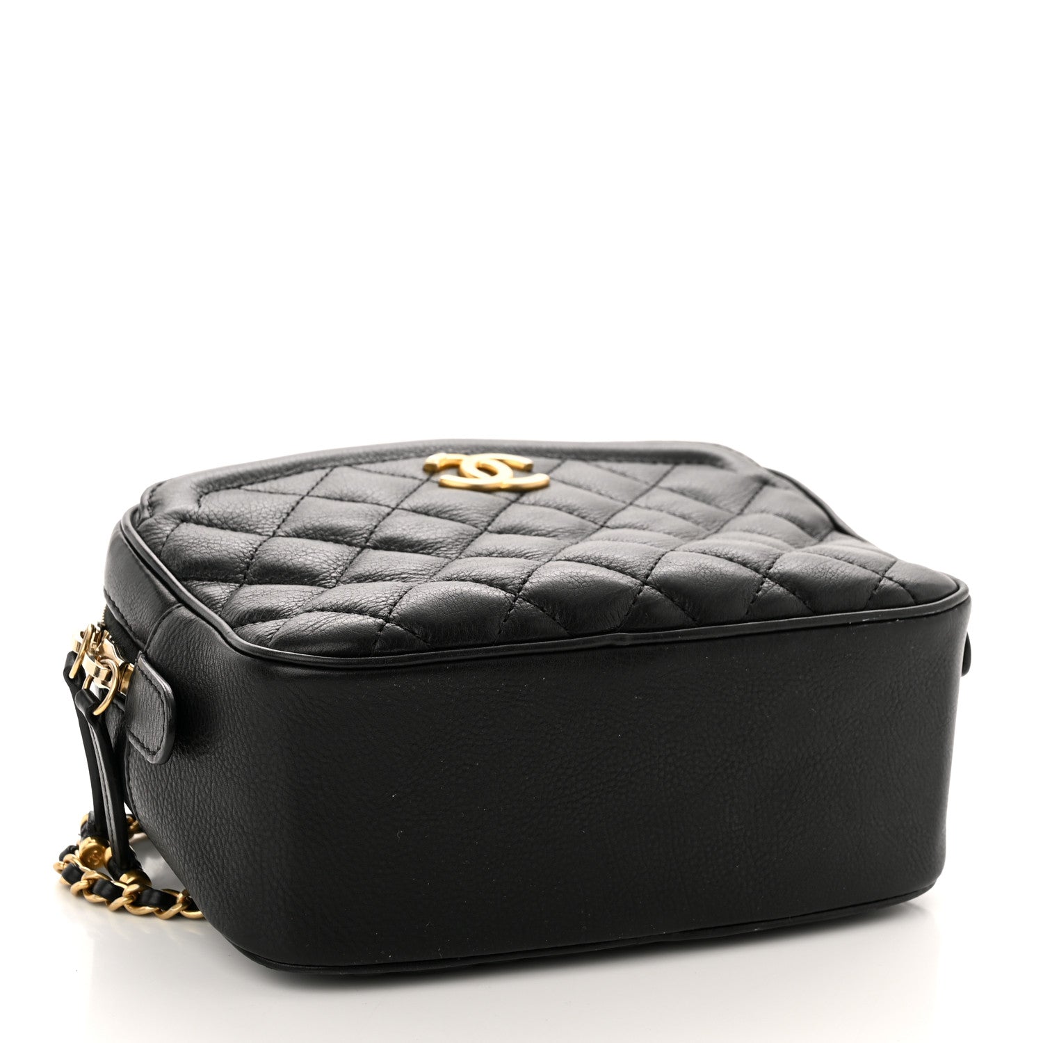 Chanel Calfskin Quilted CC Small Vanity Case Black 4 of 10