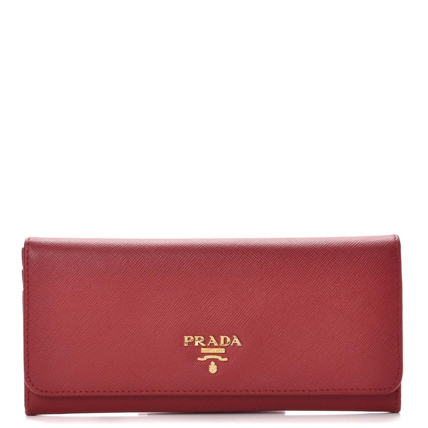 Saffiano Metal Continental Flap Wallet Fuoco