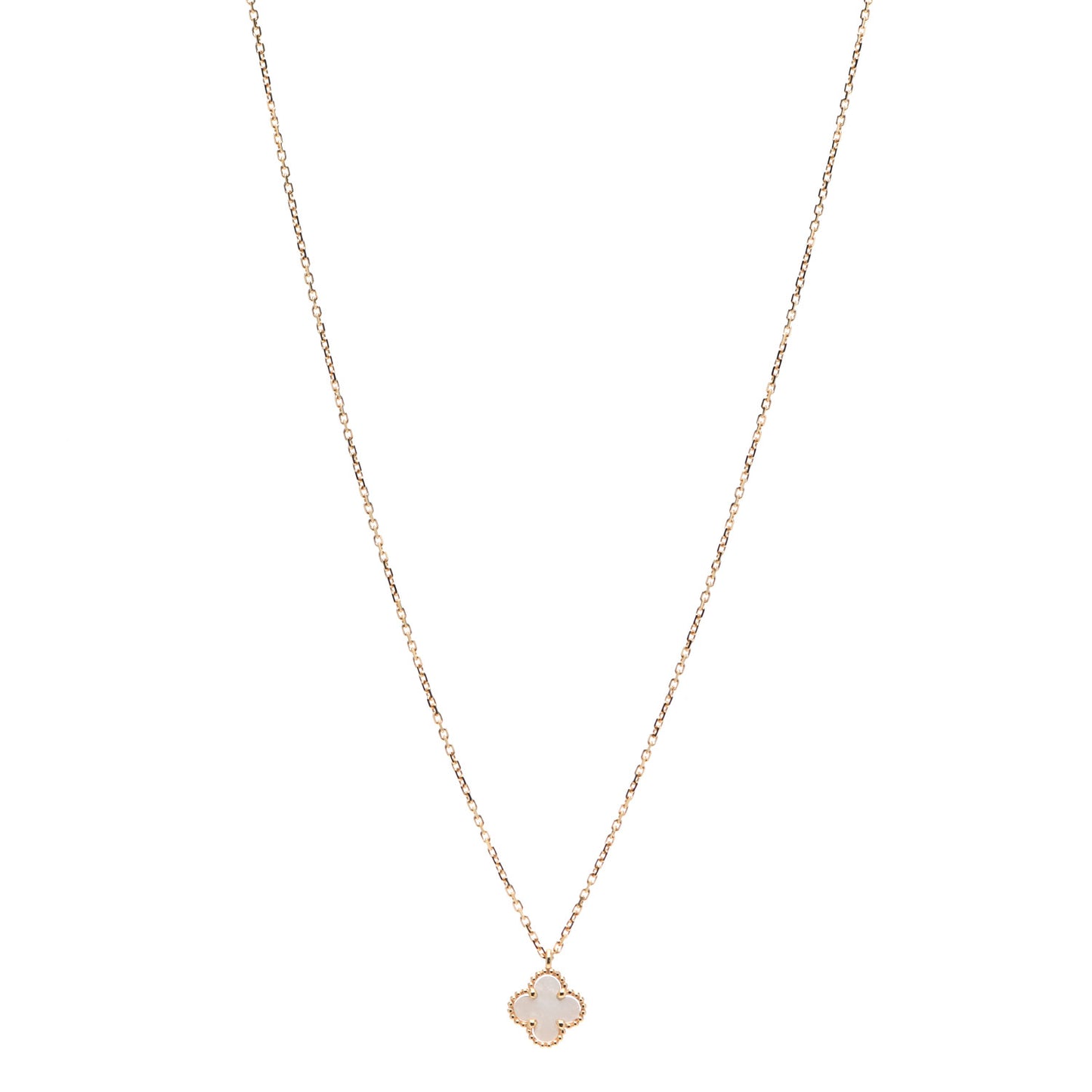 18K Yellow Gold Mother of Pearl Sweet Alhambra Pendant Necklace