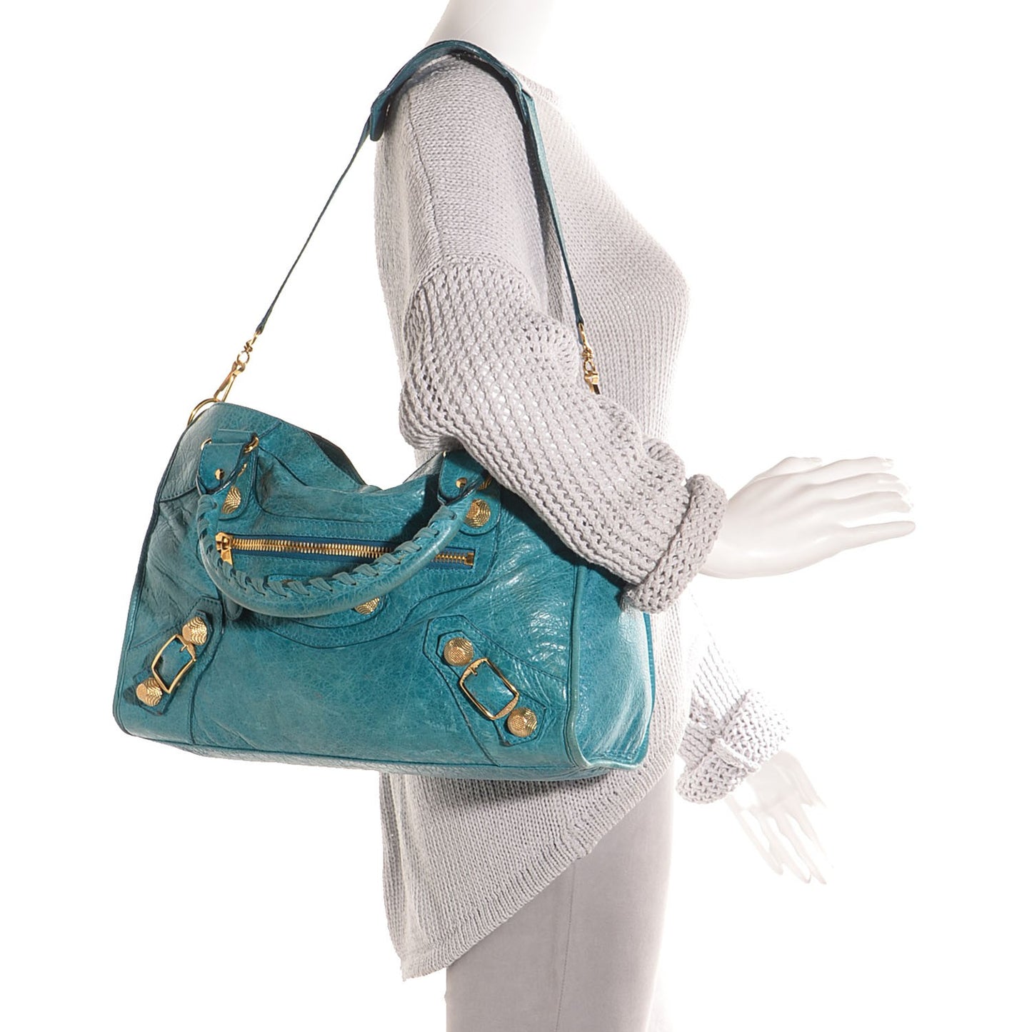 Agneau Giant 21 Gold Hardware City Turquoise