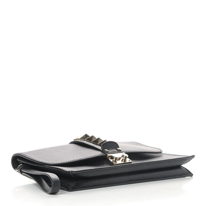 Valentino Garavani Vitello Glam Lock Rockstud Clutch Black 3 of 4