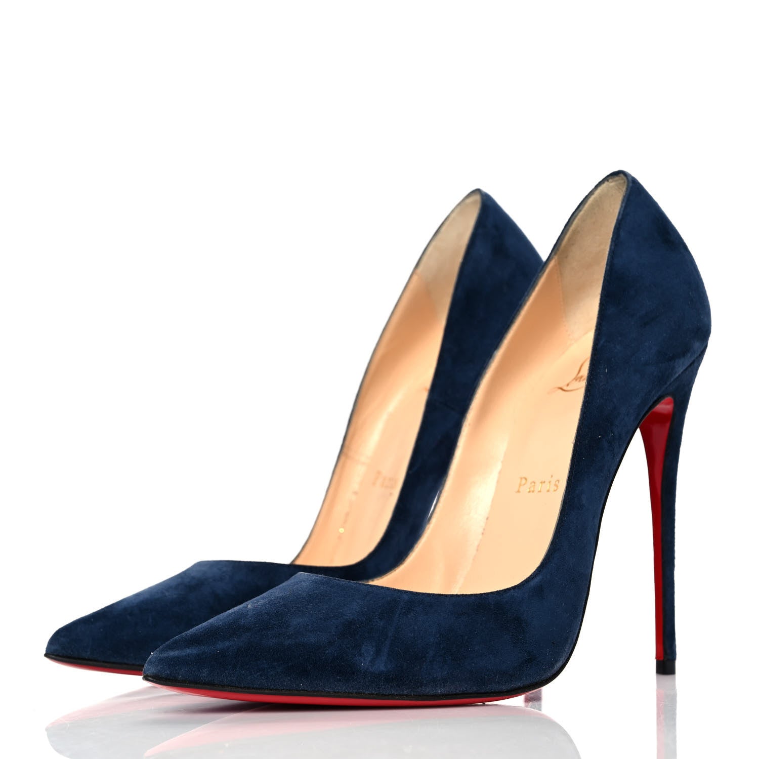 Christian Louboutin Veau Velours So Kate 120 Pumps 37.5 Navy 3 of 7