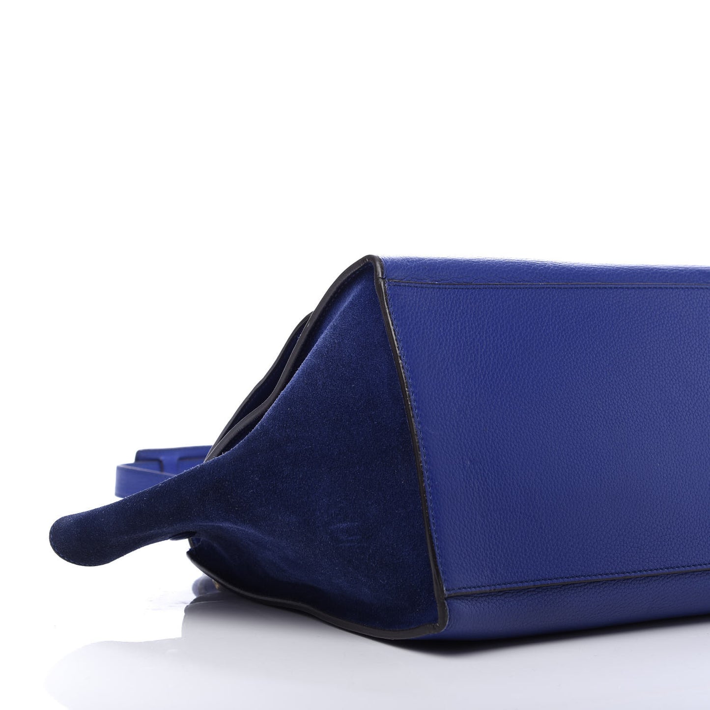 Drummed Calfskin Suede Medium Trapeze Indigo