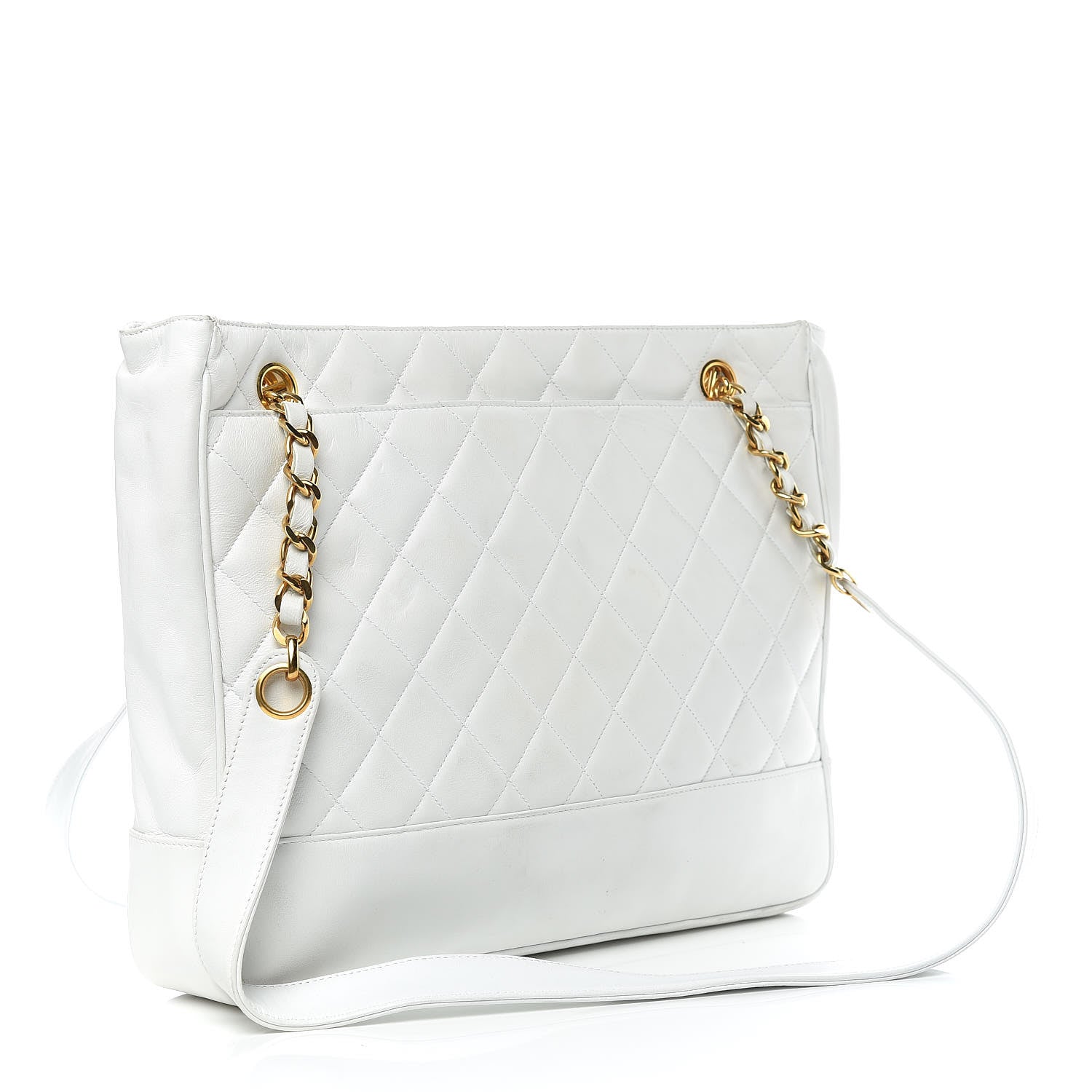 Chanel Lambskin Quilted Shoulder Bag White 3 of 27