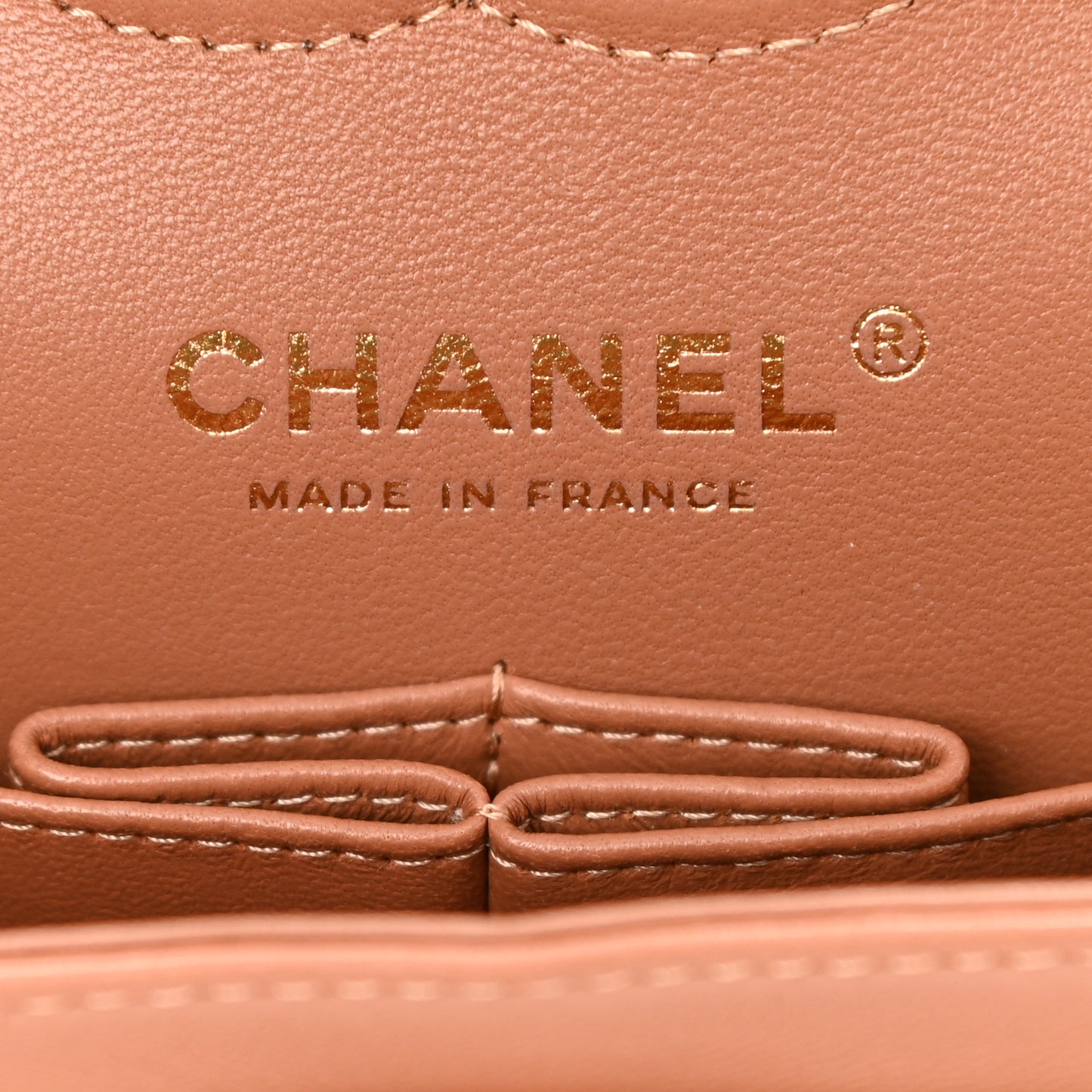 Lambskin Quilted Small Double Flap Brown