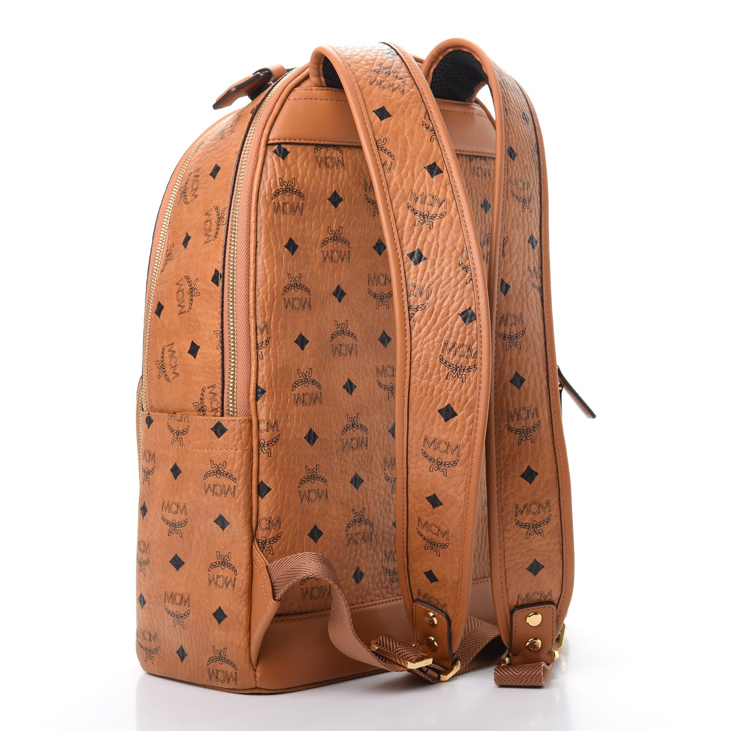 MCM Visetos Mens Medium Stark Backpack Cognac 2 of 10